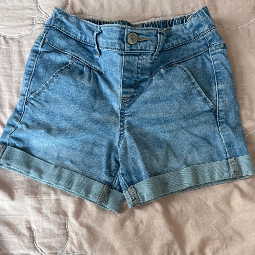 Wonder Nation Roll-Cuff Girls Denim Shorts